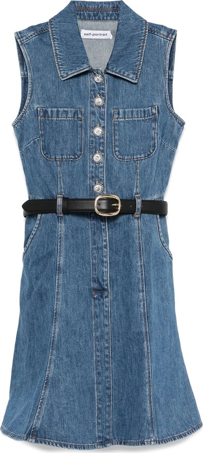 Vestiti Denim Sleeveless Pearl Mini Dress Ss25810sbl