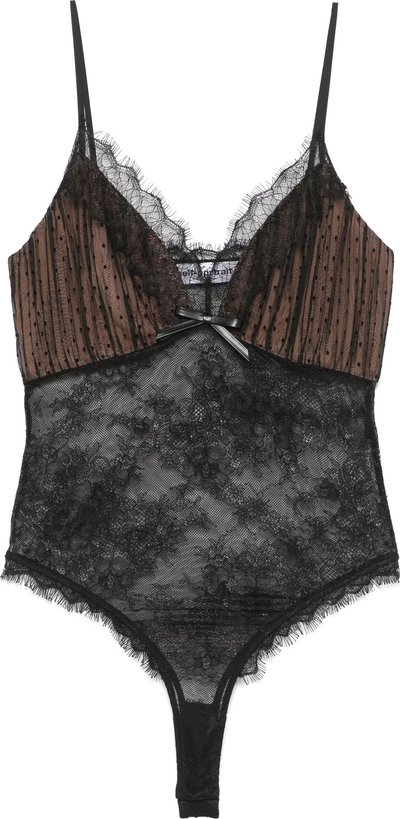 Body Black Dot Mesh Bodysuit Ss25057tb