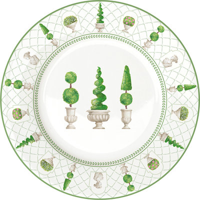 Piatti e sottopiatti Set da 6 Piattini in porcellana Ø 19 cm TOPIARY