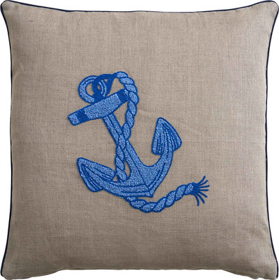 Cuscini e Fodere MILOS Cuscino Arredo, Naturale/Blu, 45x45