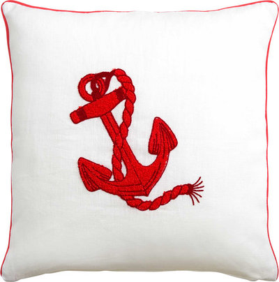 Cuscini e Fodere MILOS Cuscino Arredo, Bianco/Corallo, 45x45