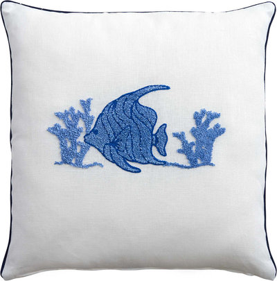 Cuscini e Fodere PAROS Cuscino Arredo, Bianco/Blu, 45x45