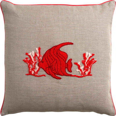 Cuscini e Fodere PAROS Cuscino Arredo, Naturale/Corallo, 45x45