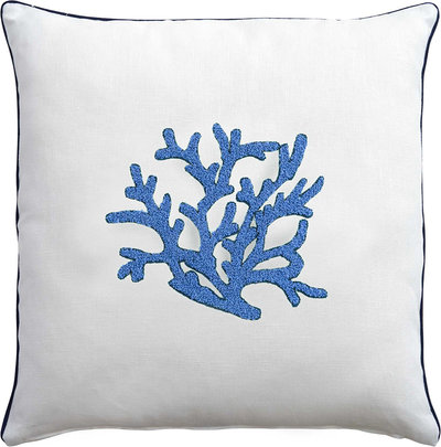 Cuscini e Fodere ZANTE Cuscino Arredo, Bianco/Blu, 45x45