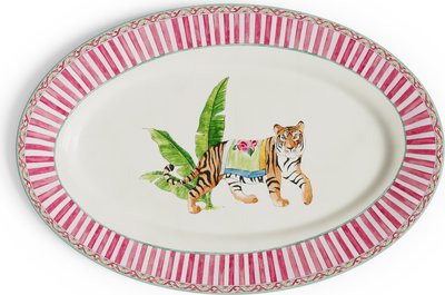 Piatti e sottopiatti Piatto in porcellana 36x24,5cm Sariska Rosa 0vassoioovaleppclsrk503624