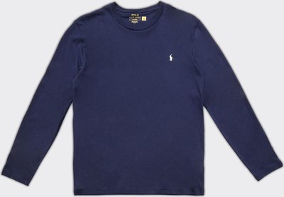 T-shirt Longsleeve Crew Logo Blu Navy