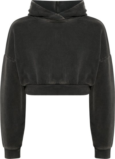 Maglie Cropped Heavy Hood Washed Black
