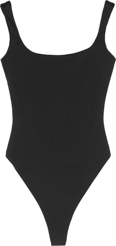 Body Square Neck Bodysuit - Nylon Spandex Soot