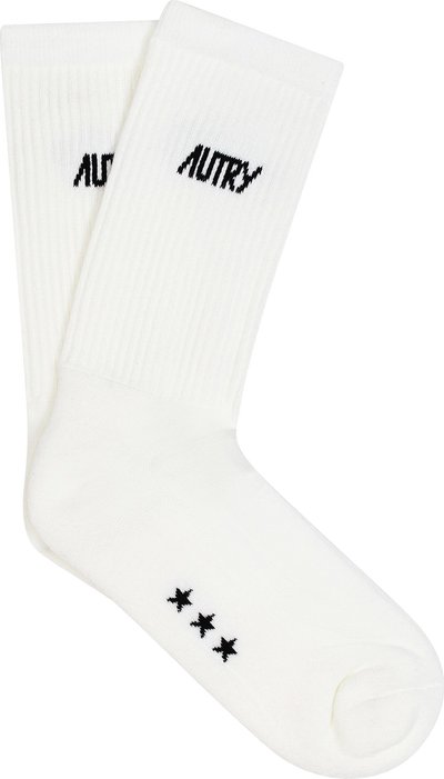 Calze Corte Jacquard Logo Sock White