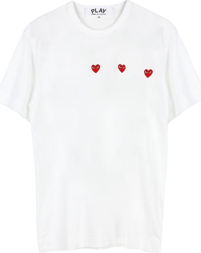 Canotte Triple Heart-print T-shirt White