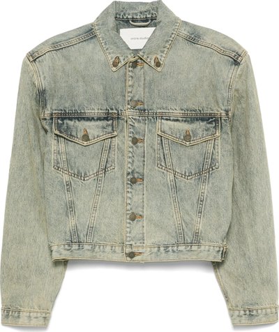 Giacche Shrunken Denim Jaket Surface Wave