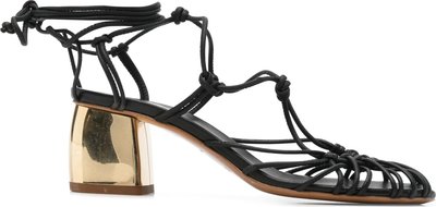 Sandali Golden Heels Tubular Leather Laces Sandals