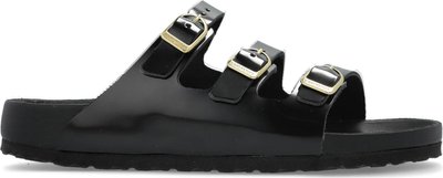 Sandali Florida Dbuckle Exquisite Shine Black, Natural Lea