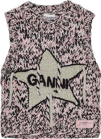 T-shirt Graphic Wool Handknit Vest K2346