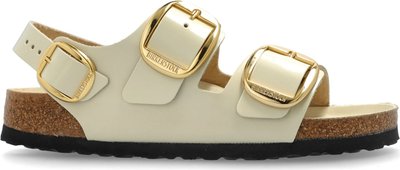Sandali Milano Big Buckle Shine Ecru, Natural Lea