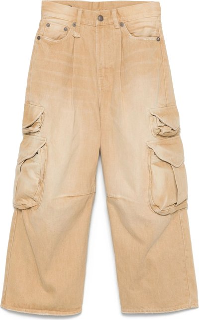 Casual Cropped Multi Pocket Cargo