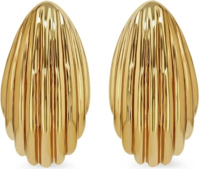 Orecchini Small Ribbed Drop Earrings - Gold