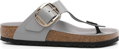 Ciabatte Gizeh Big Buckle Shine Stone Coin, Natural Lea