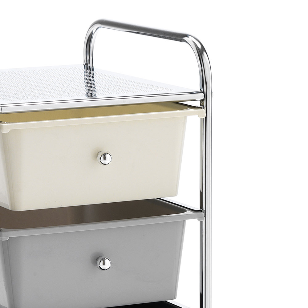Cassettiera Con 3 Cassetti E Ruote Avilia Home - Grigia Per Camera, Ufficio O Cucina 39.5x38x63 Cm