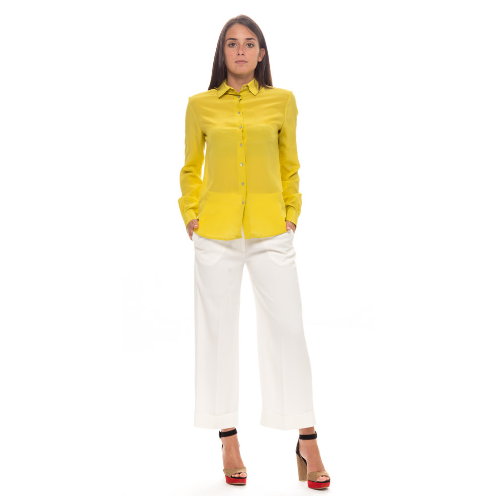Camicia in seta da donna, gialla Brian Dales