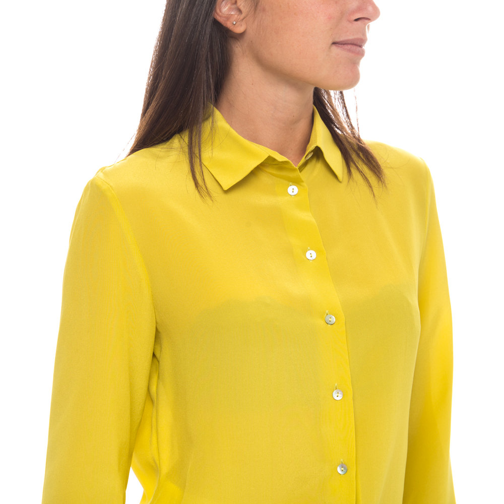 Camicia in seta da donna, gialla Brian Dales