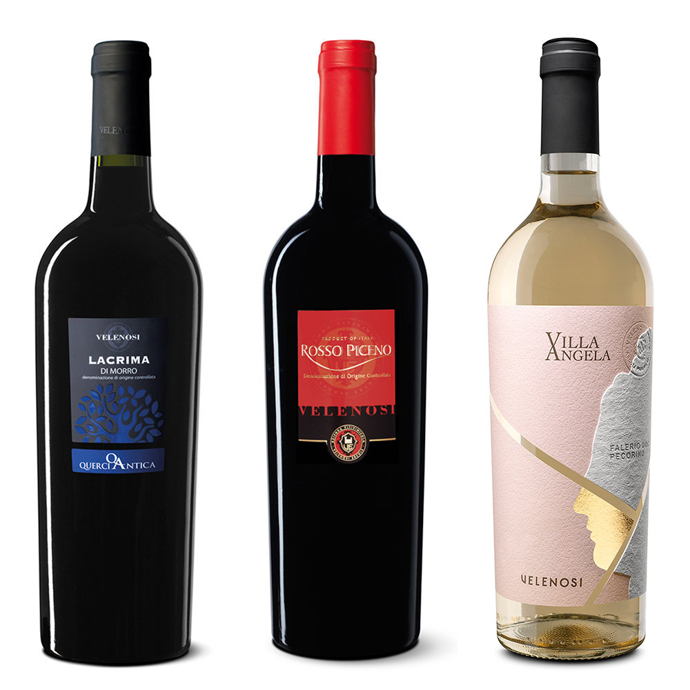 Image of 3 bottiglie miste: Lacrima di Morro d'Alba DOC Classico 2020 - Rosso Piceno DOC 2020 - Falerio Pecorino DOC 2021