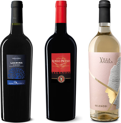 Selezioni miste 3 bottiglie miste: Lacrima di Morro d'Alba DOC Classico 2021 - Rosso Piceno DOC 2022 - Falerio Pecorino DOC 2023