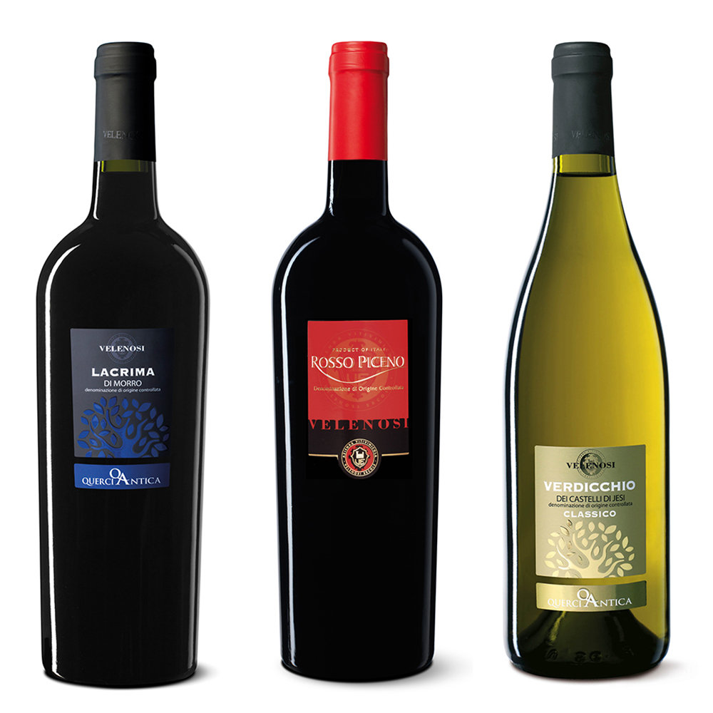 Image of 3 bottiglie miste: Lacrima di Morro d'Alba DOC Classico 2020 - Rosso Piceno DOC 2020 - Verdicchio DOC 2021