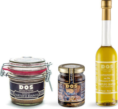 Prodotti al tartufo 3 prodotti misti: Salsa al Tartufo bianco 200 gr - Tartufo affettato 80 gr - Condimento al Tartufo bianco 100 ml