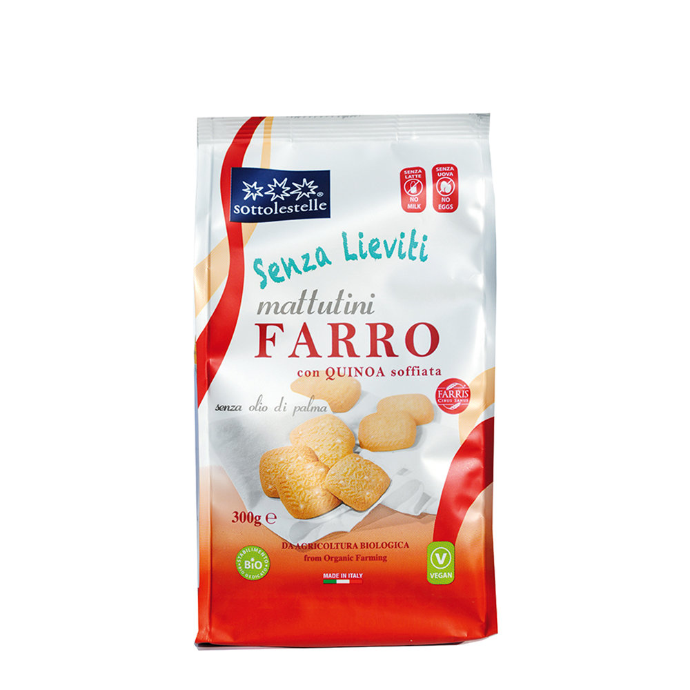 8 confezioni - Mattutini di Farro e Quinoa soffiata BIO 300 gr