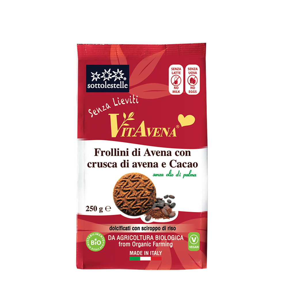 8 confezioni - Frollini di Avena con crusca di avena e cacao BIO 250 gr