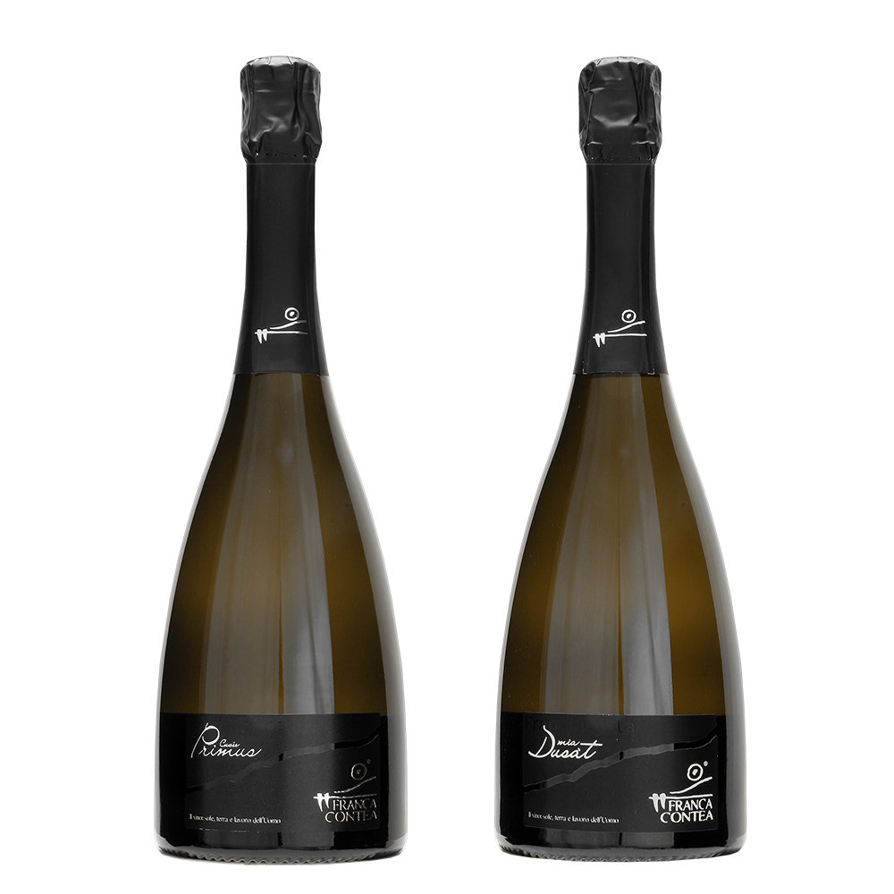 2 bottiglie miste: ''Primus'' Franciacorta Brut Cuvèe DOCG - ''Mìa Dusàt'' Franciacorta Dosaggio Zero DOCG 2013