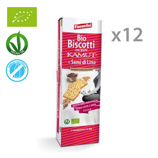 12 confezioni Biscotti BIO con kamut e semi di lino 150 gr