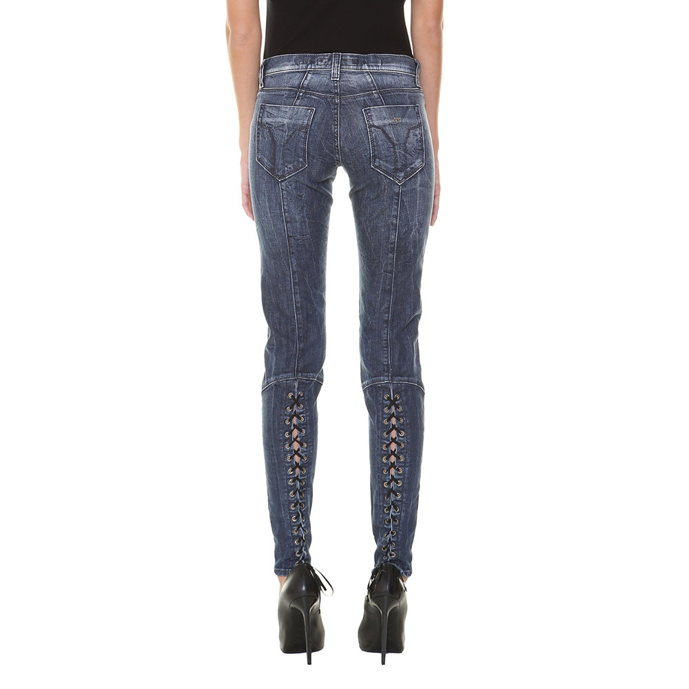 Jeans scuri con lacci denim Miss Sixty