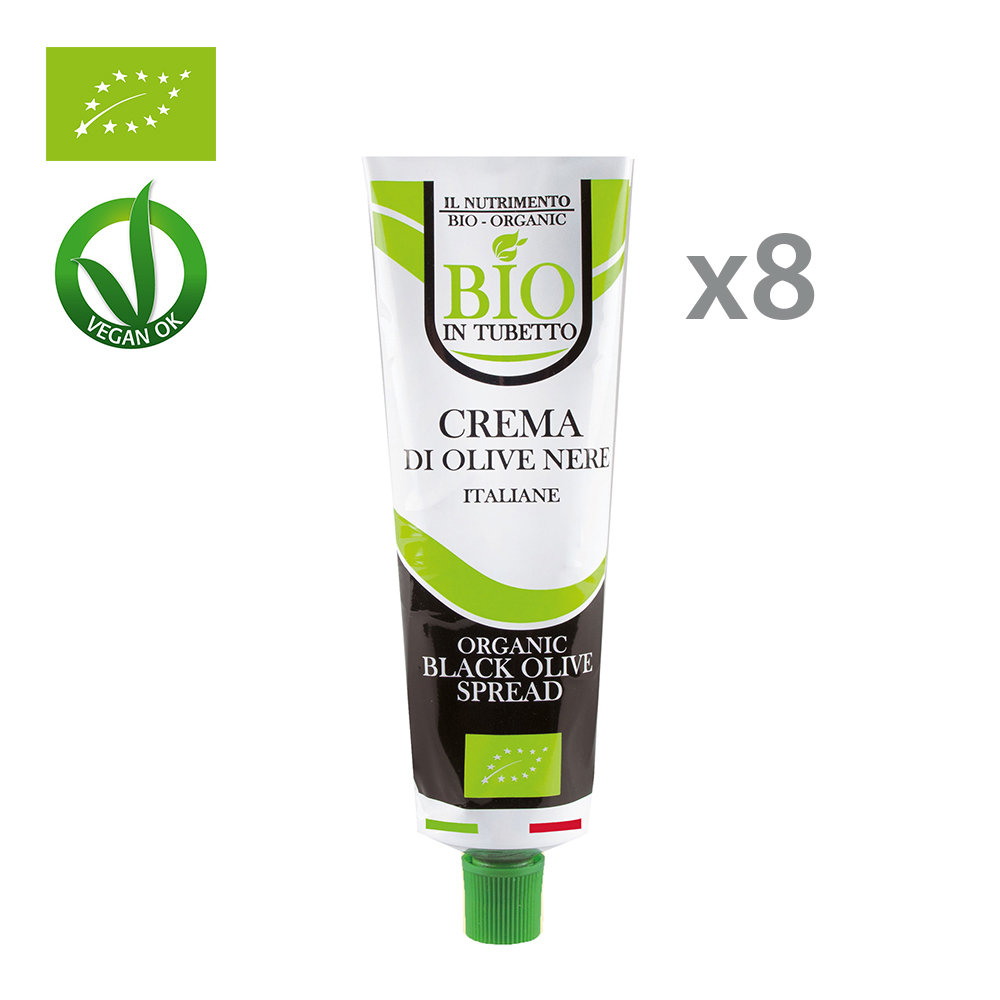 8 tubetti - Crema di Olive Nere BIO 150 gr