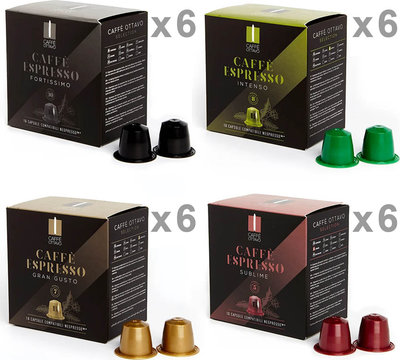 Capsule 24 confezioni miste da 10 Capsule: FORTISSIMO - INTENSO - GRAN GUSTO - SUBLIME
