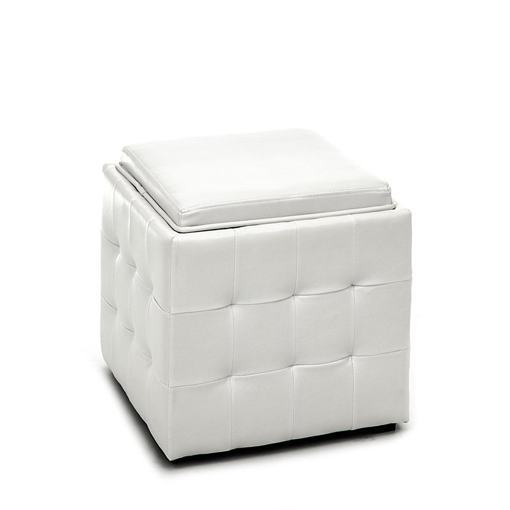 Pouf poggiapiedi DIZZY, bianco La mia casa