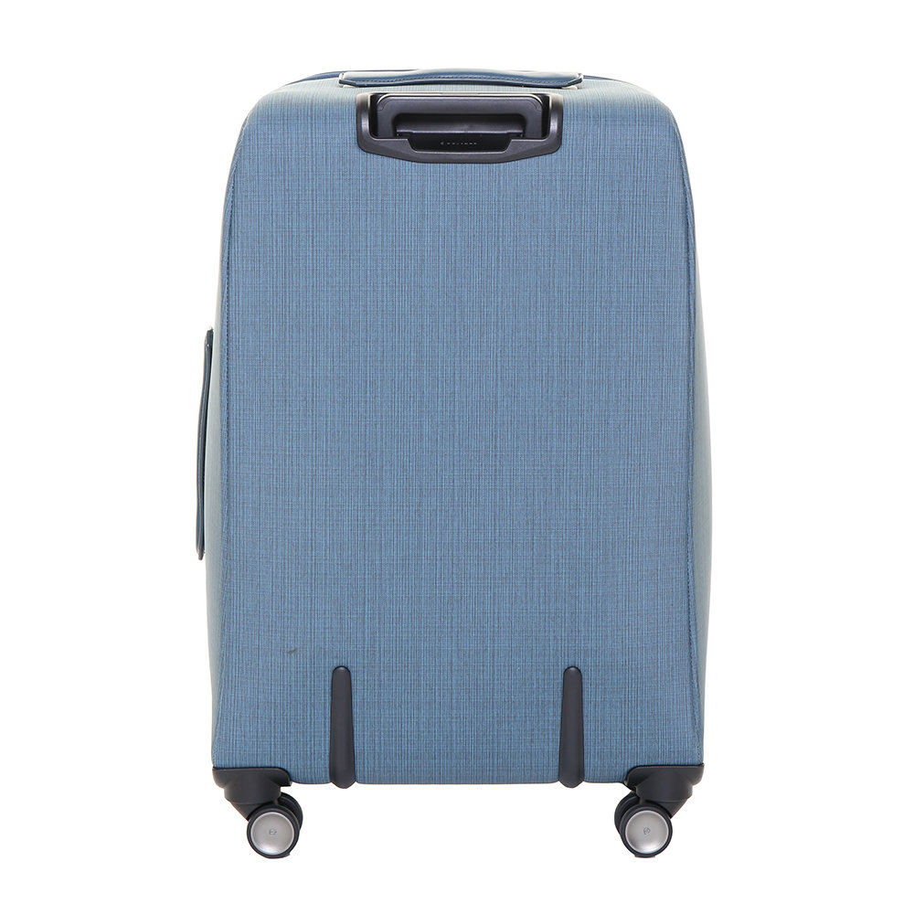 Maleta grande con 4 ruedas en tela sintética y tela azul aviación -  Piquadro - Compra en Ventis.