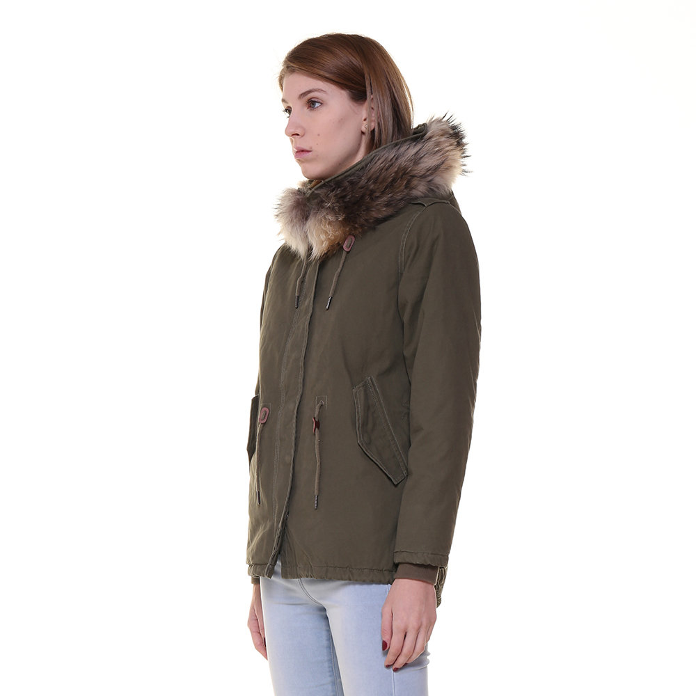 Parka Canadian da donna con pelo verde militare - Canadian