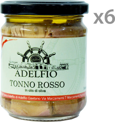 Tonno in olio d'oliva 6 vasetti - Tonno rosso all'olio d'oliva 200 gr