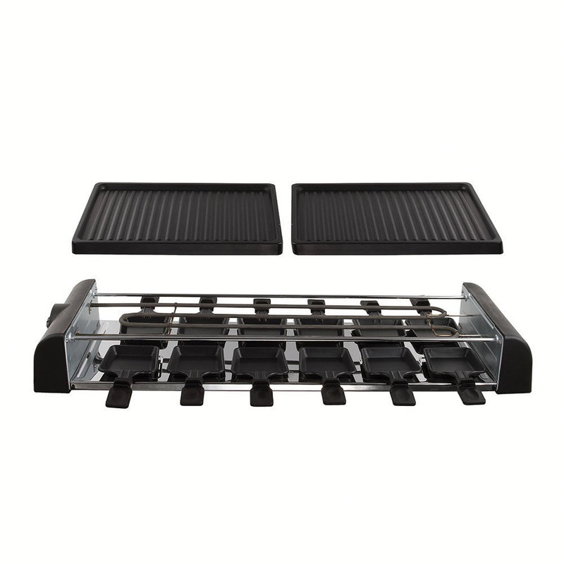 Raclette grill per 12 persone, nero - Fresh Design Delta