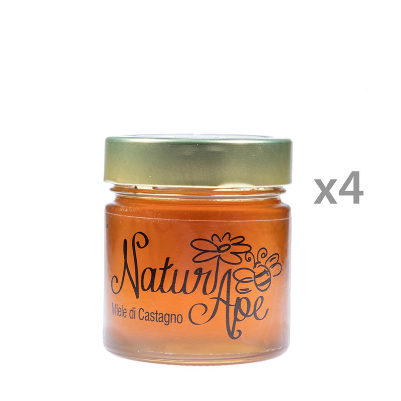 4 vasetti - miele di Castagno 280 gr - NaturApe - Acquista su Ventis.