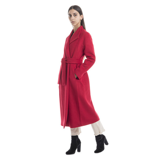 Cappotto con cintura in vita rosso Sandro Ferrone Acquista su Ventis