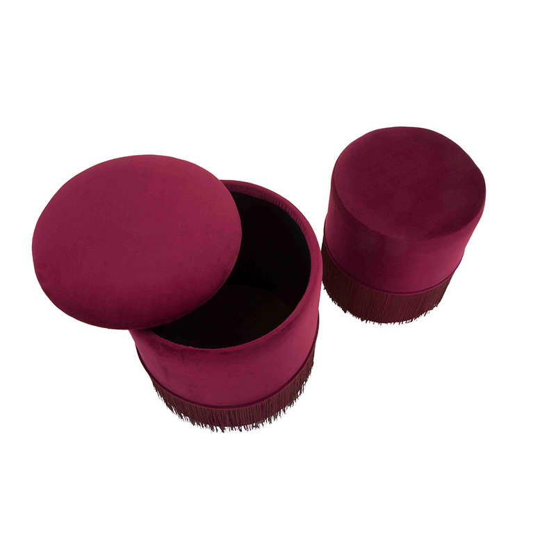 Set 2 pouf/contenitore Lines, bordeaux - Charme 1921 - 2020 - Acquista su  Ventis.