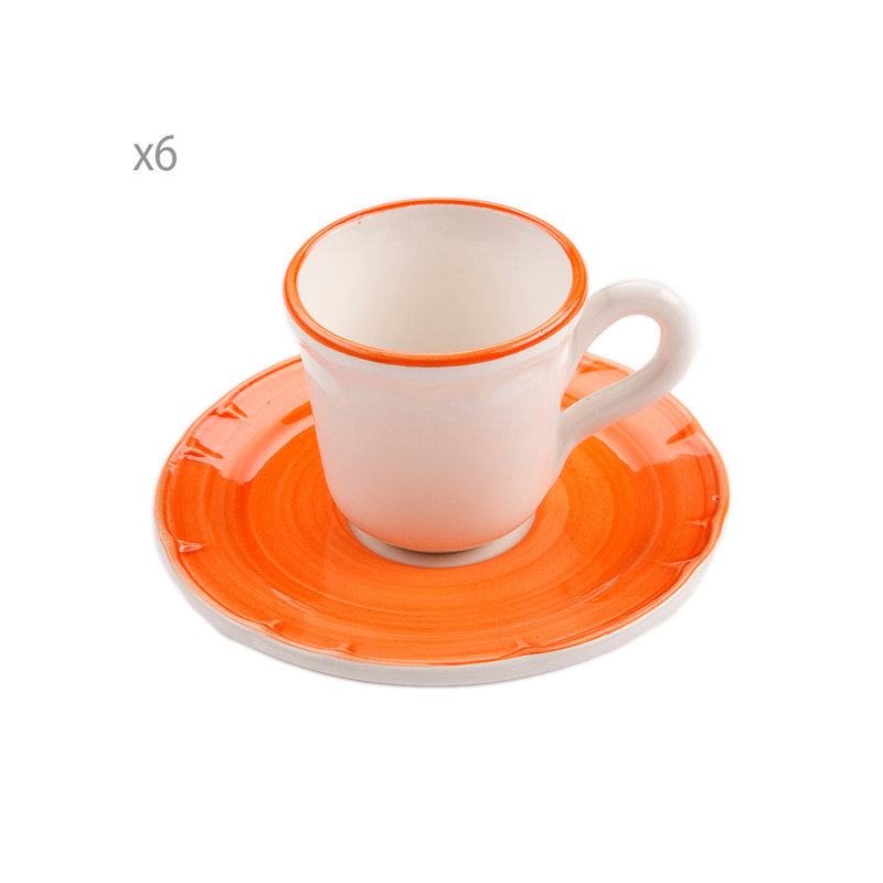 Set da 6 tazza caffe con piattino cl10 Provence mandarino - Arcucci -  Acquista su Ventis.