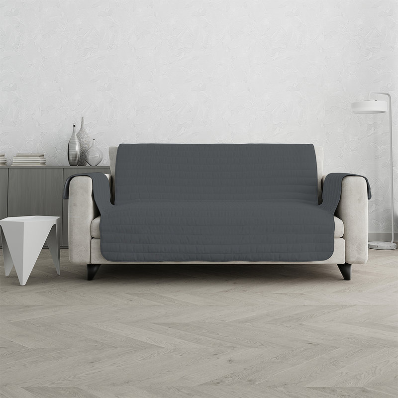 TRENDY Funda de sofá impermeable de microfibra hipoalergénica de doble  cara, gris claro/gris oscuro - DATEX - Compra en Ventis.