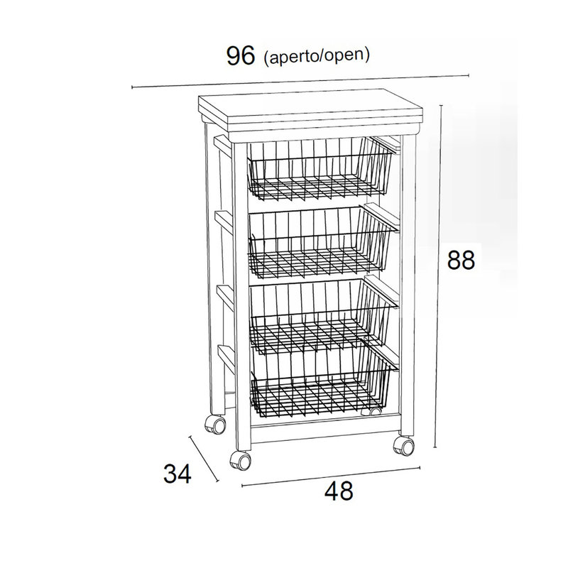 ARTURO Kitchen Trolley, cherry - Arredamenti Italia - Purchase on Ventis.