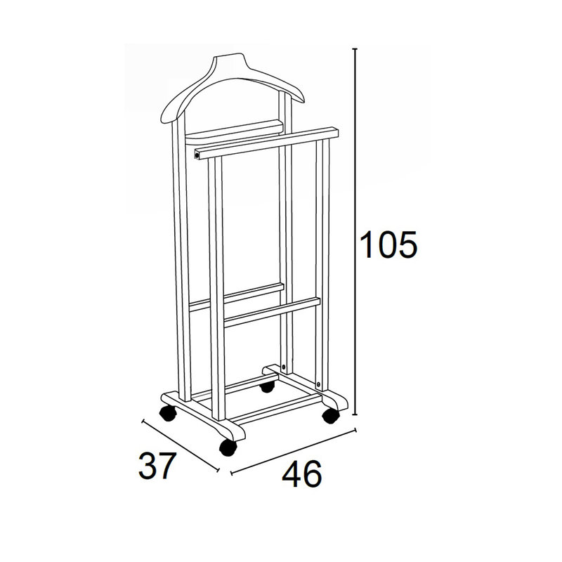 Indossatore per camera da letto MIRANO, bianco - Arredamenti