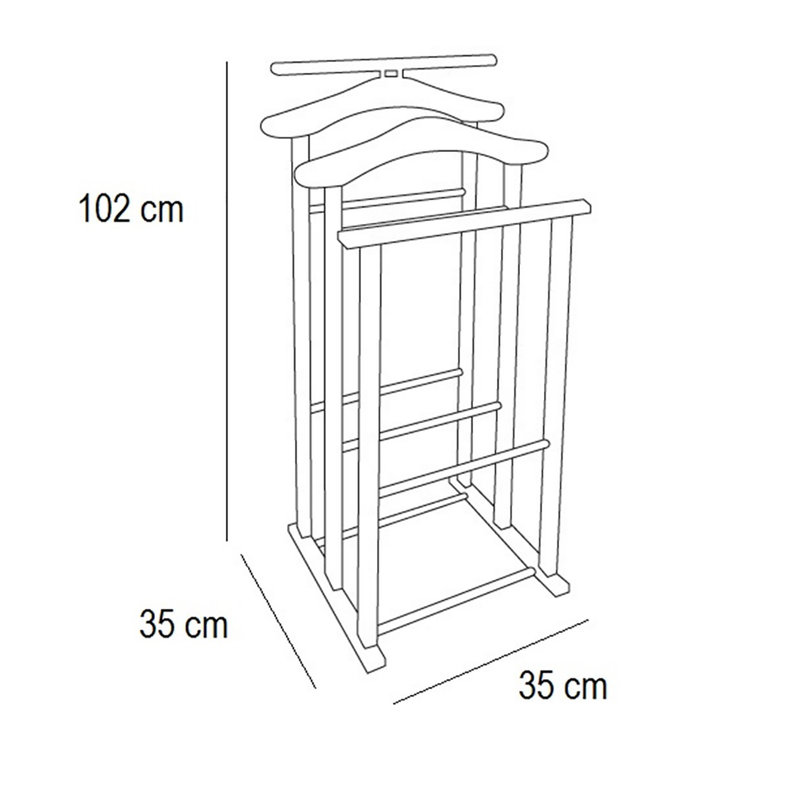 Indossatore triplo in legno color ciliegio Maxi