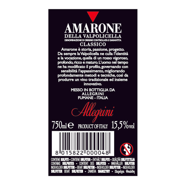 1 flaska - Amarone della Valpolicella Classico 2017 Allegrini vista1